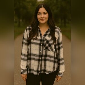 Dex Monochrome Plaid Button-Up Shirt